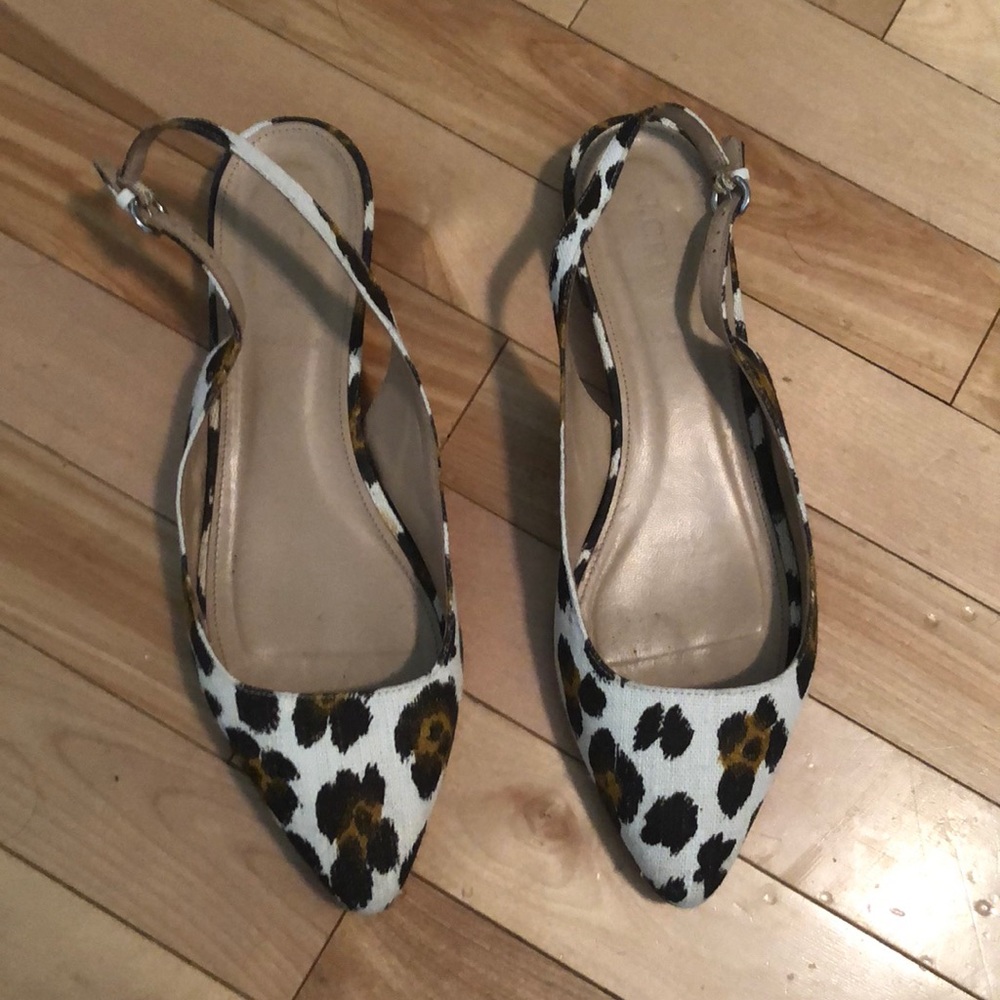 J.Crew leopard sling back flats size 7.5